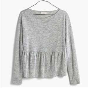 MADEWELL grey peplum tee.